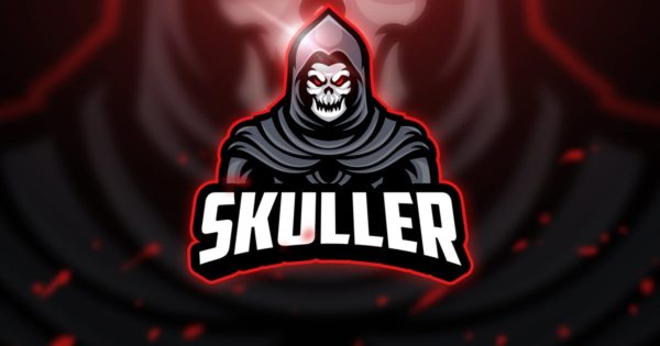 邪恶死神电子竞技吉祥物Logo标志设计模板 Skuller – Mascot &amp; Esport Logo
