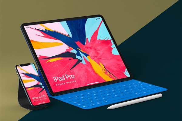 精品：iPad Pro iPhone XS Mockup 搭配展示样机下载 [PSD]