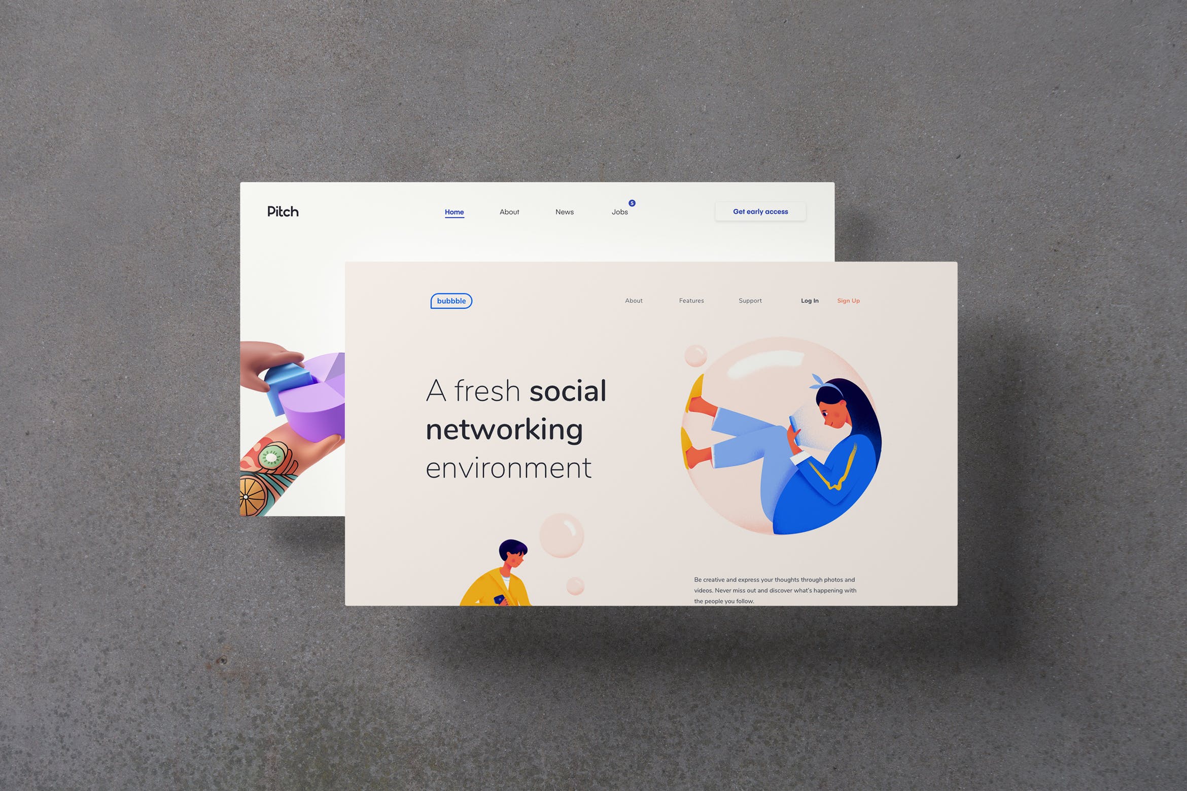 3D立体视觉网站设计效果图样机 3D Screen Mockups插图