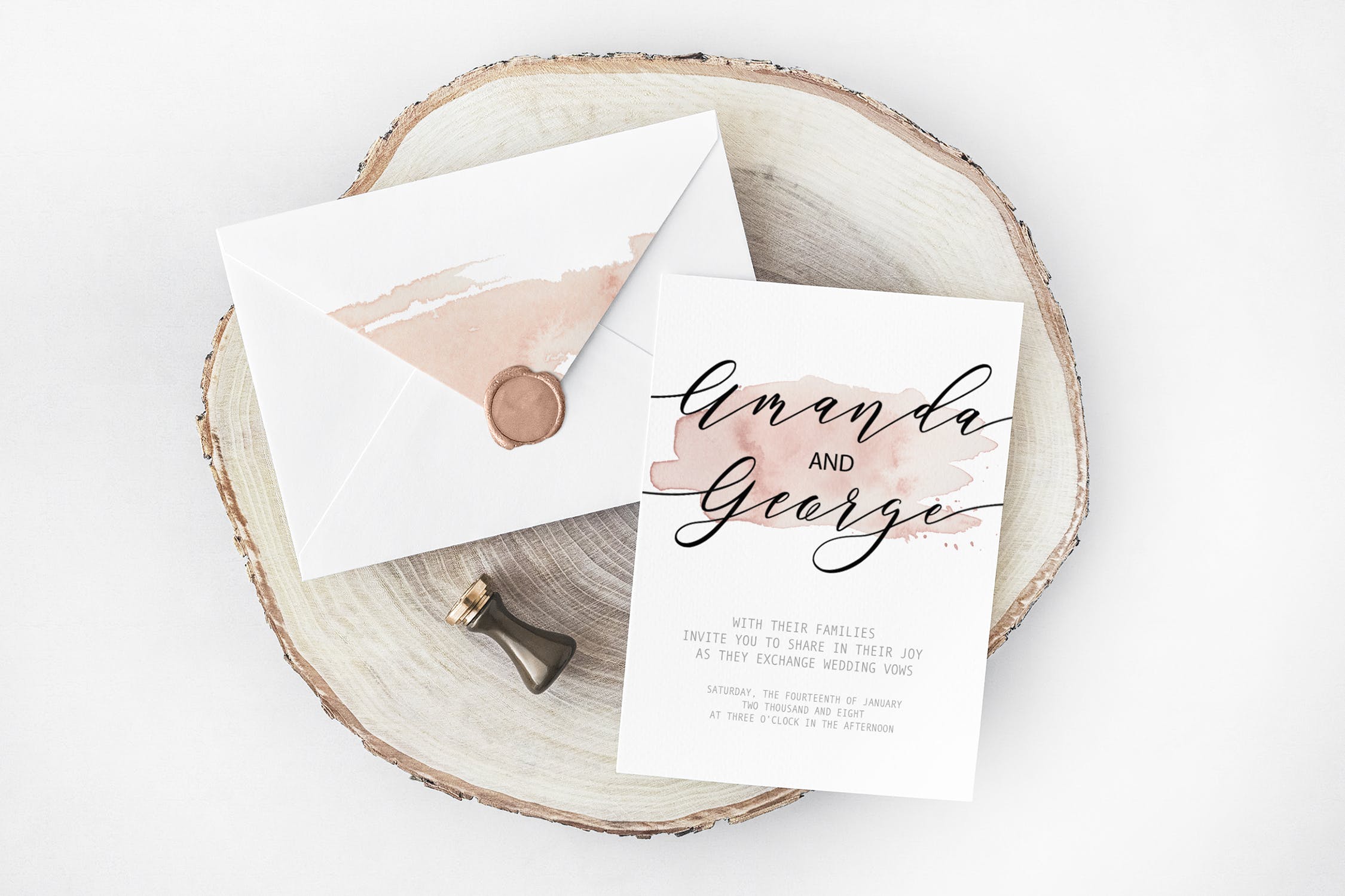 桃紫色水彩背景纹理设计素材 Peach & Purple Watercolor Textures插图(3)