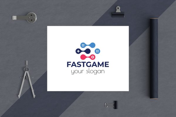 游戏加速器Logo设计素材库精选模板 Fast Game Business Logo Template