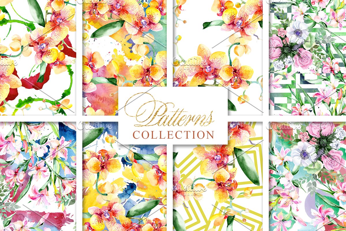 华丽的花束水彩PNG剪贴画套装插图(3)