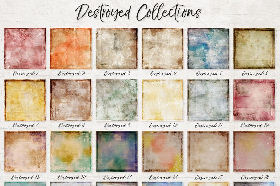 创意艺术效果设计工具（纹理/笔刷/叠层/框） Artistic Textures/Overlays Set插图(4)