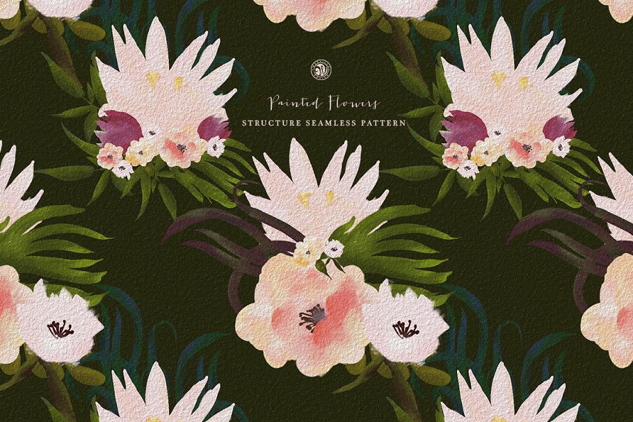 手绘素雅彩色花卉剪贴画合集 Painted Flowers插图(5)