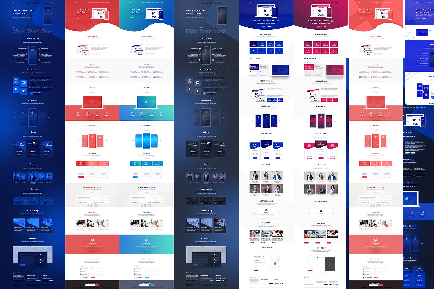 高逼格的应用程序着陆页PSD插图