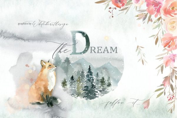 梦幻仙女水彩手绘插画素材合集[3GB] Dream – Fairy Watercolor Collection