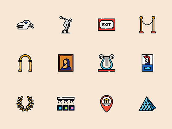 50 枚博物馆元素图标素材之家精选sketch素材