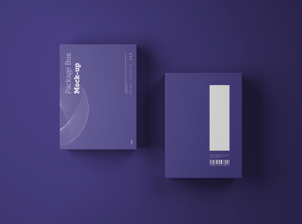 产品包装盒定制设计俯视图样机模板 Package Box Mockup Top View