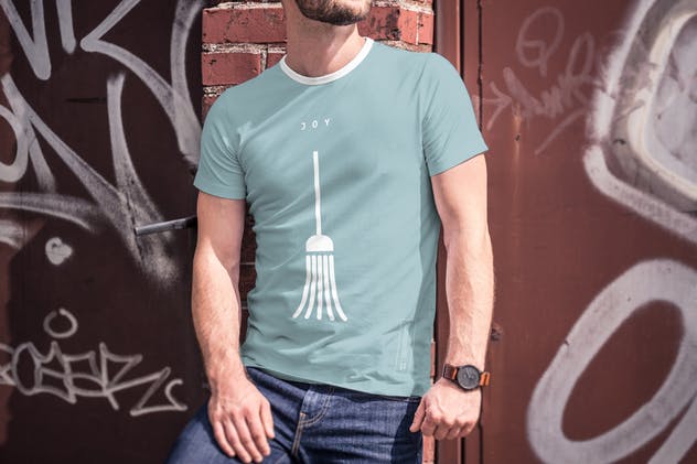 欧美模特T恤上身效果样机模板3 T-Shirt Mock-up 3插图(6)