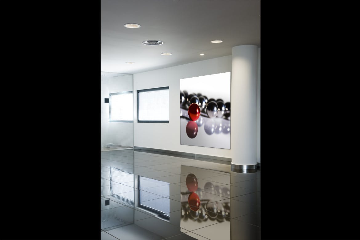 办公室海报宣传告示张贴效果图样机素材库精选v02 Vertical Business Room Mockup_02插图(4)