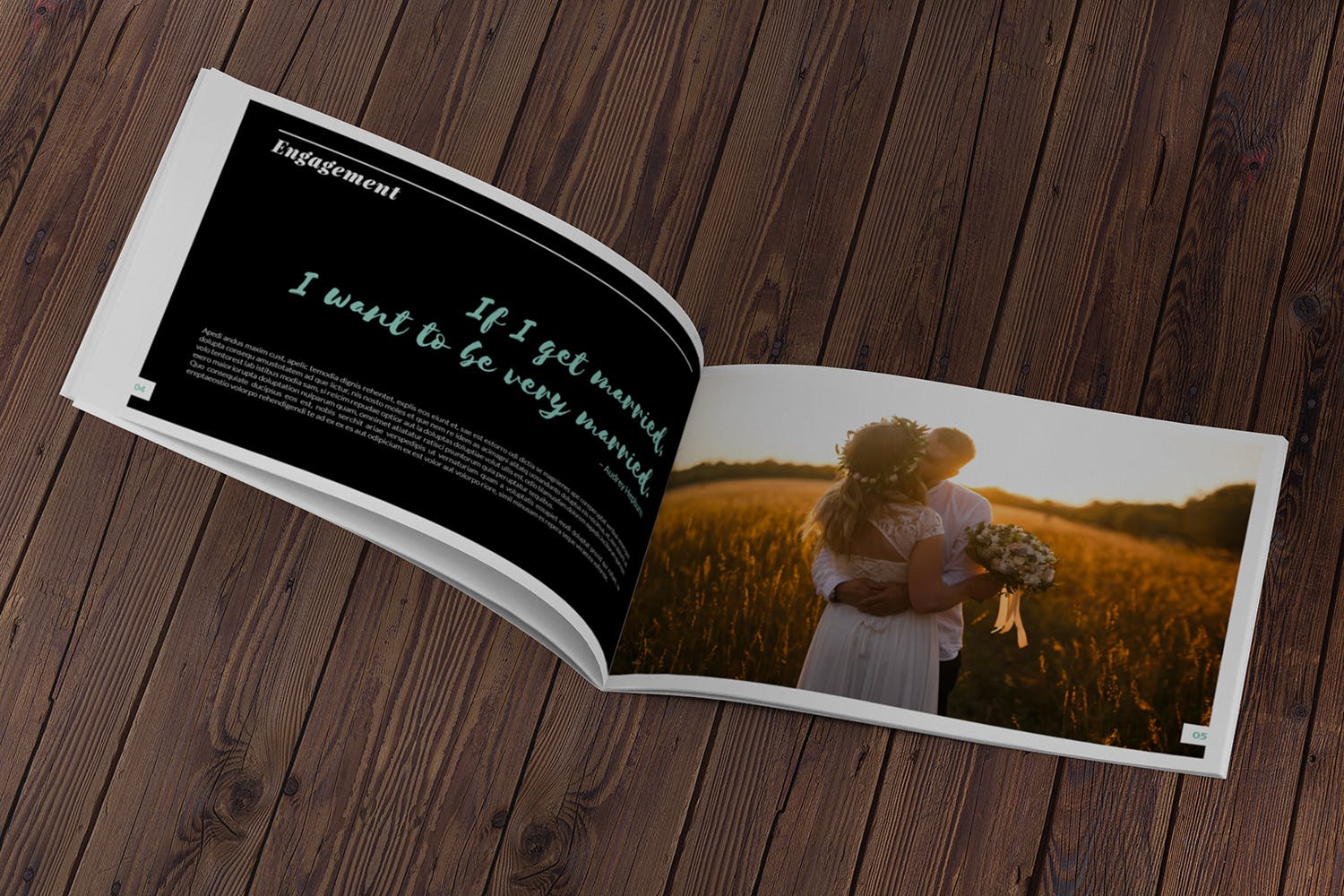 美国信纸规格宣传册内页版式设计翻页视图样机素材库精选 US Half Letter Brochure Mockup Folded Page插图(2)