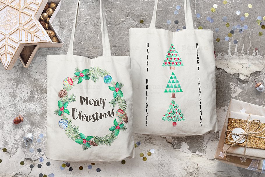 蓝色格调假日和光明节场景设计装饰元素 Holiday & Hanukkah Props in Blue插图(7)