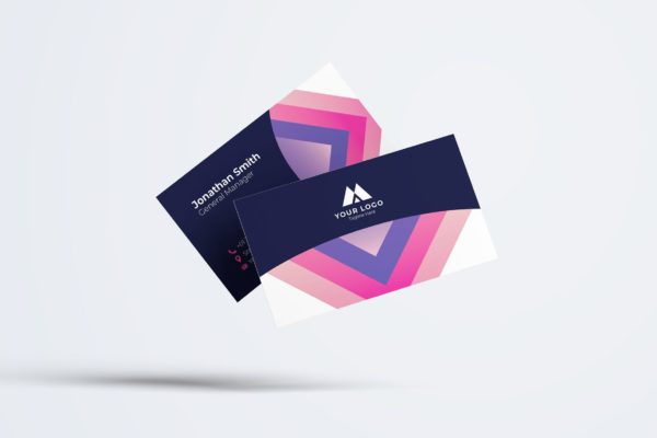 彩虹色框公司素材库精选名片模板v66 Business Card Template.v66
