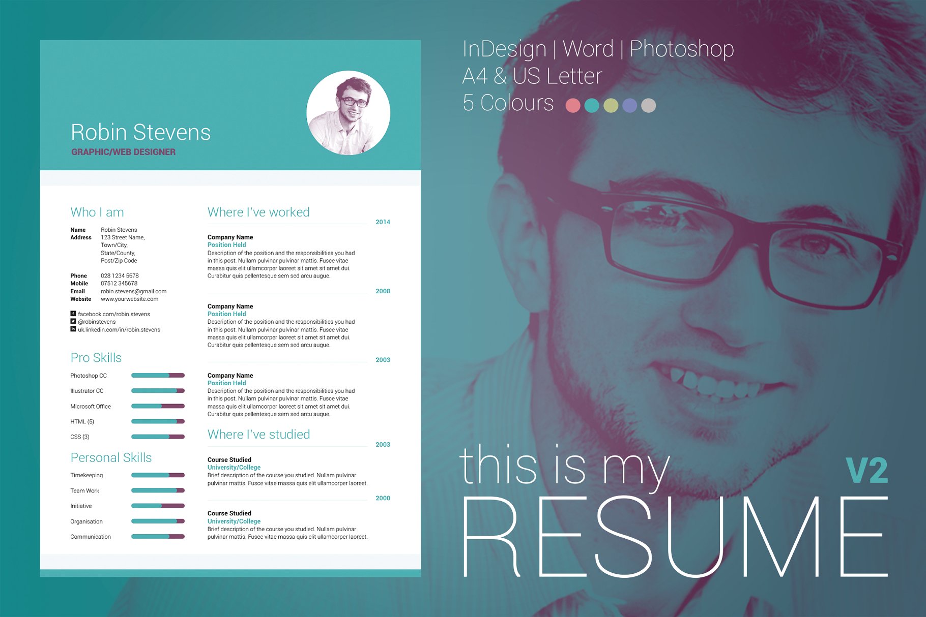 简约两列式求职简历模板 My Resume Version 2插图