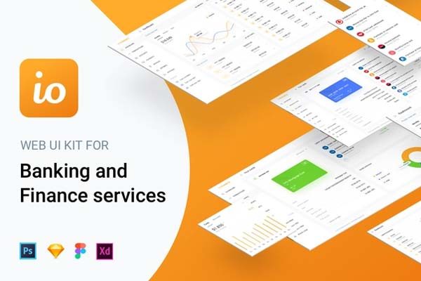 素材库下午茶：区块链金融和网银功能的网页UI后台仪表盘模板 [Sketch,PSD,XD,Fig]