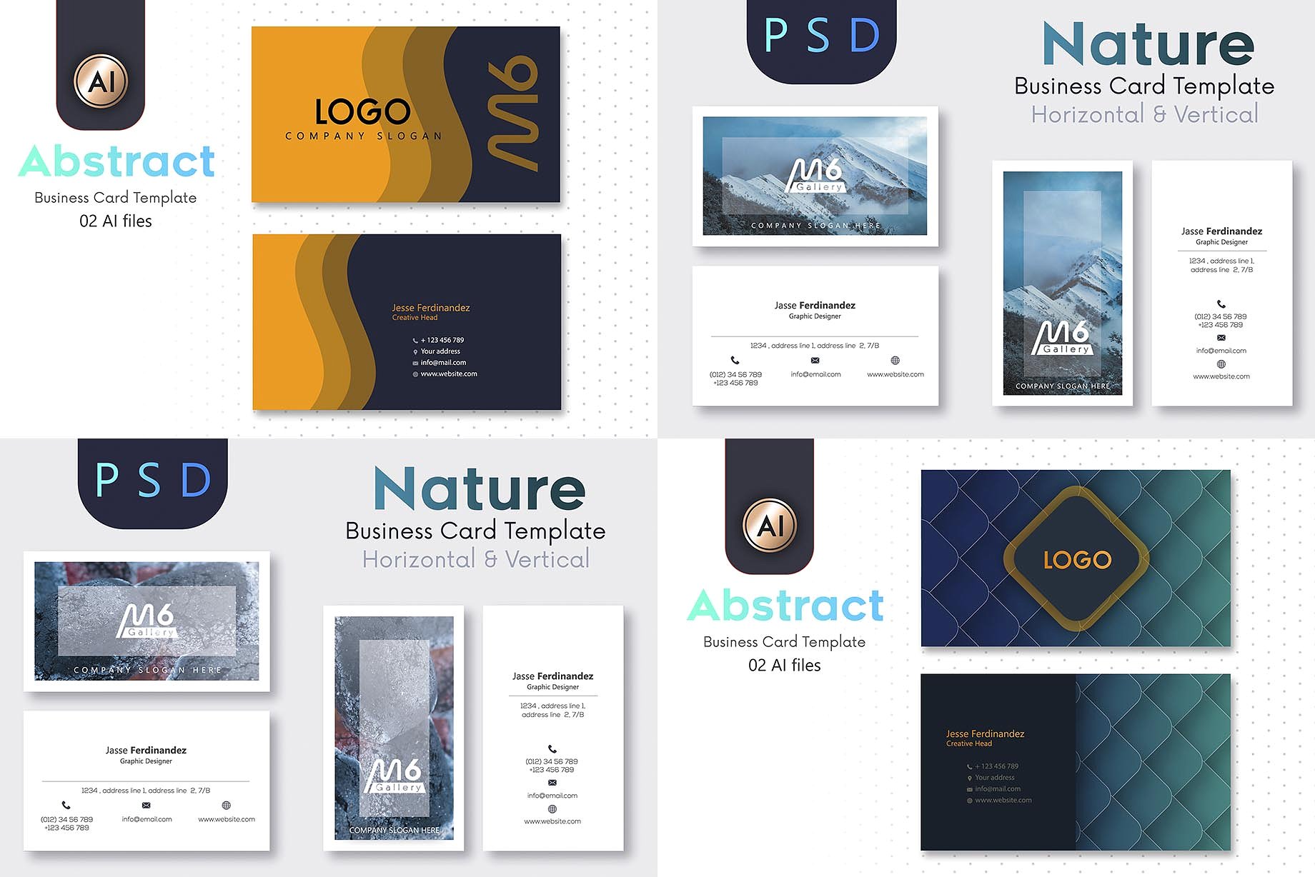 125个高品质的PSD和AI名片设计模板插图(29)