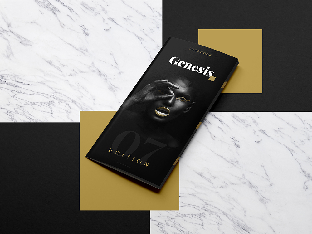 时尚三折叠宣传单样机 Fashion Trifold Mockup插图(2)