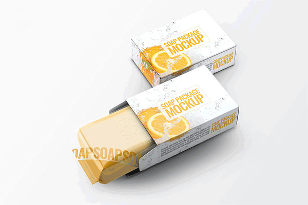 高品质的时尚香皂肥皂VI样机展示模型mockups
