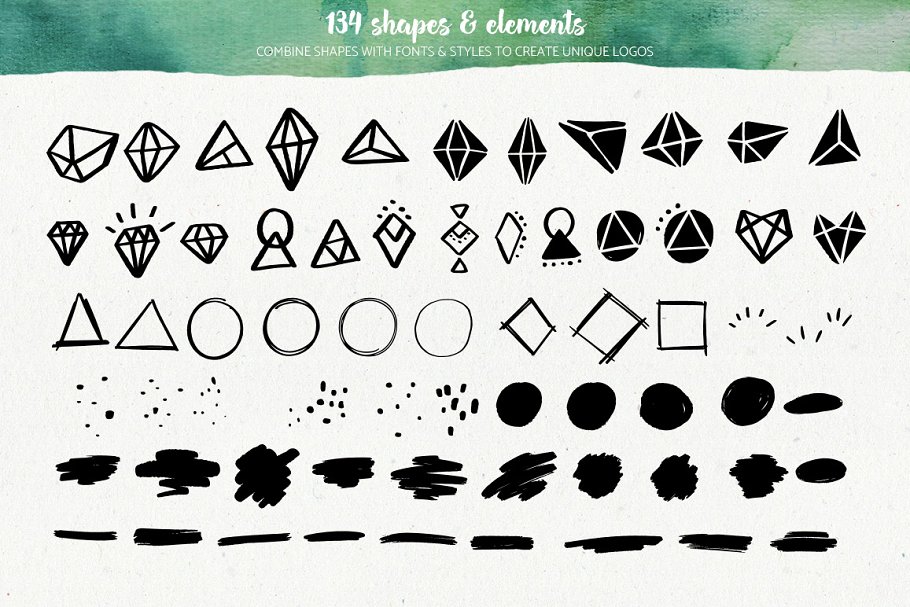 水彩风格Logo预设模板合集 Premade watercolor logo creator插图(6)