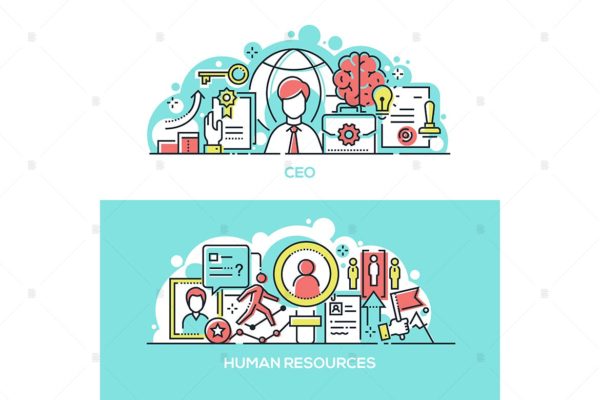 公司首席执行官&amp;人力资源主题扁平风网站矢量插画素材库精选 Company CEO and human resources banners