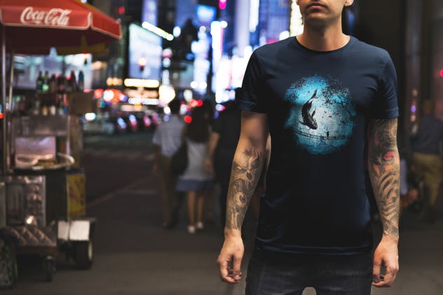 潮流时尚T恤都市版服装样机Vol.5 T-Shirt Mockup Urban Edition Vol. 5插图(5)