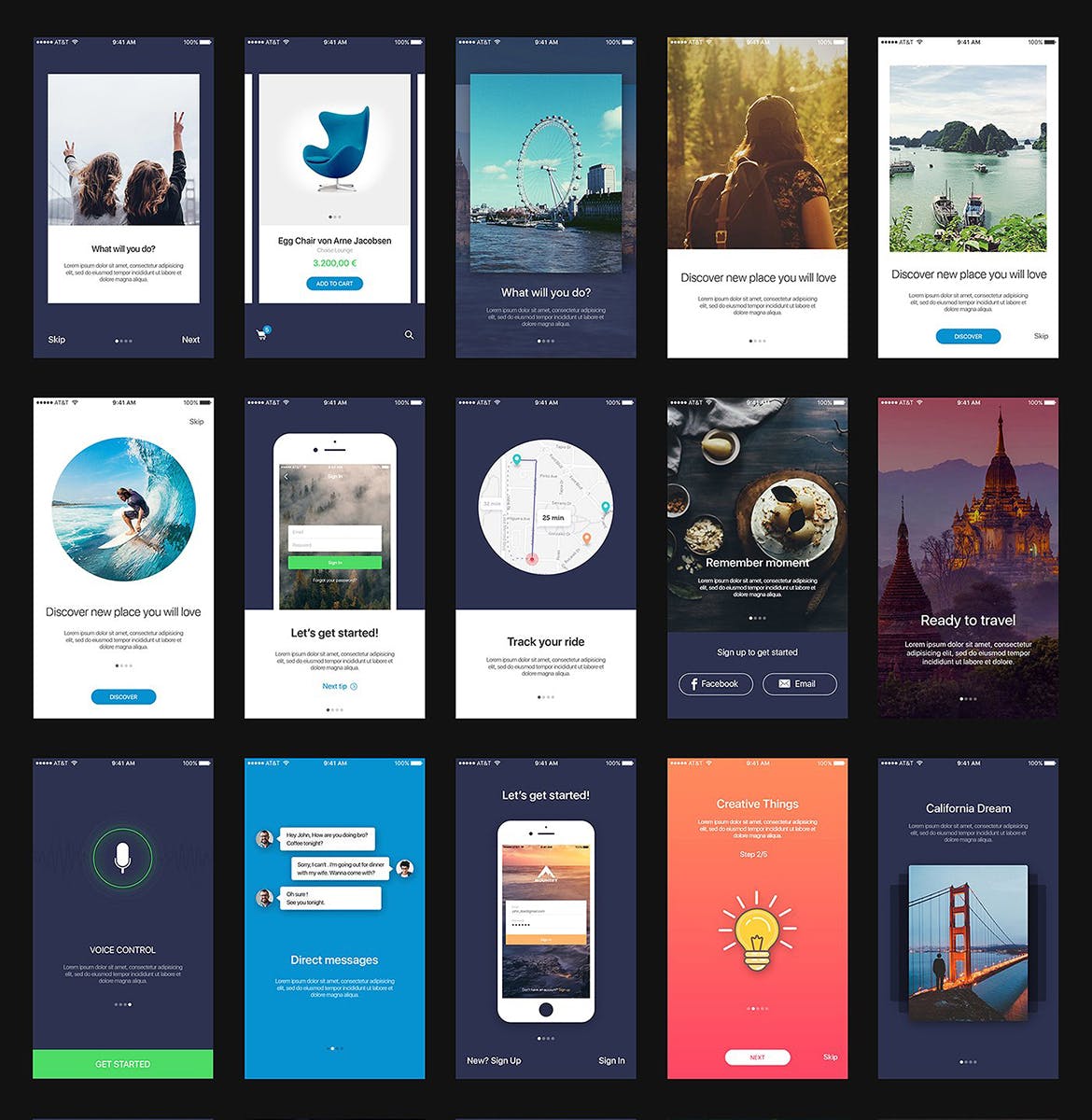 多用途综合性APP界面设计UI套件for SKETCH Mountify Mobile UI Kit for SKETCH插图(3)
