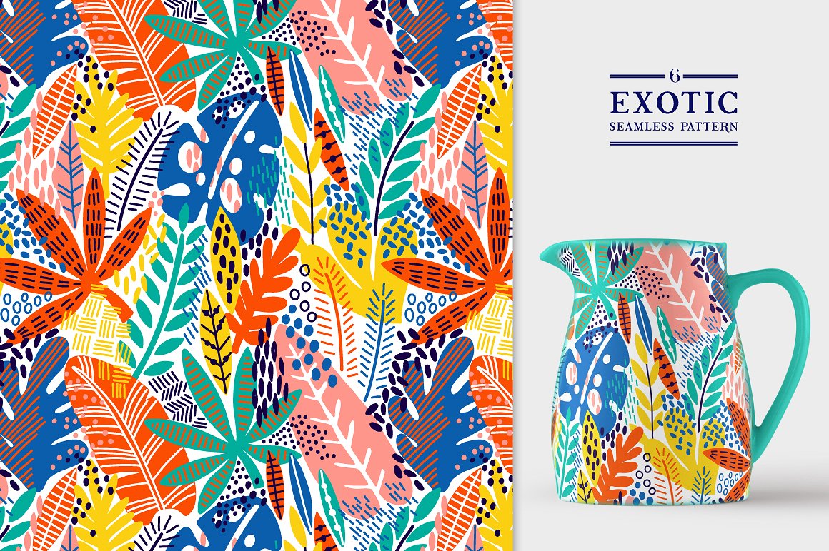色彩鲜艳的异域风情叶子图案 Exotic leaves patterns插图(4)
