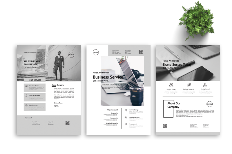 简约高效公司品牌业务传单版面设计模板插图(1)