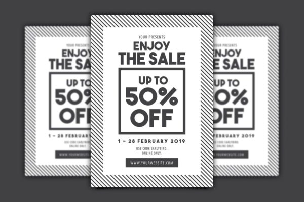 创意简约文字排版促销广告模板下载 Big Sale Flyer