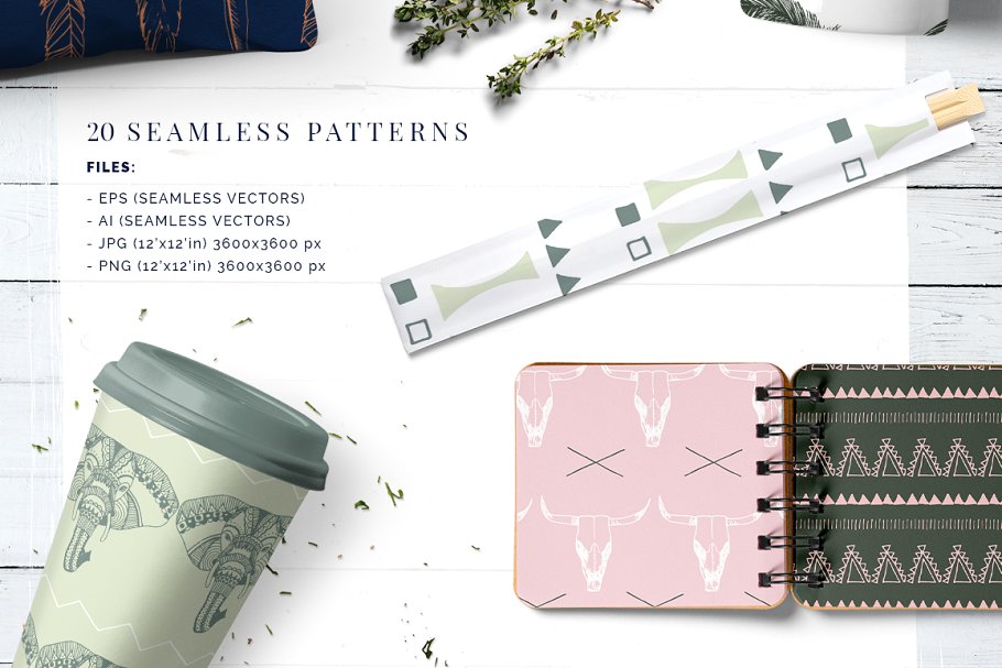 波希米亚花纹集 Bohemian Look Patterns Collection插图(1)