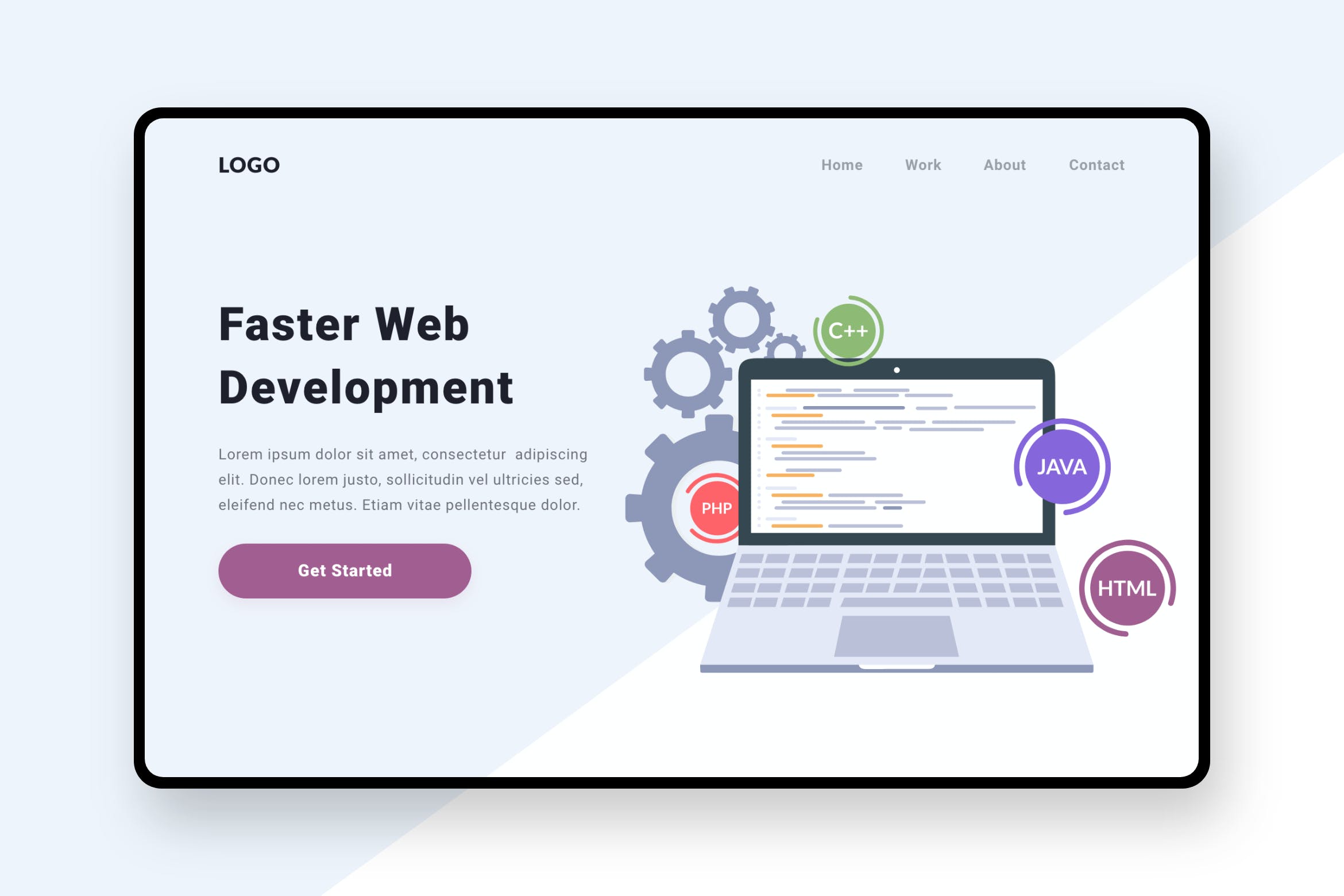 网站开发主题插画网站着陆页设计模板 Web Development Illustration插图