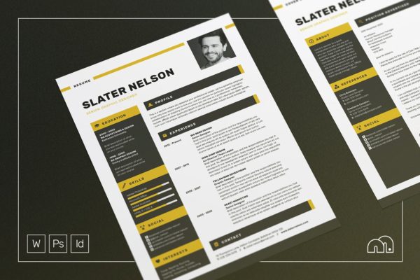 极简主义风格求职简历模板 Slater – Resume/CV