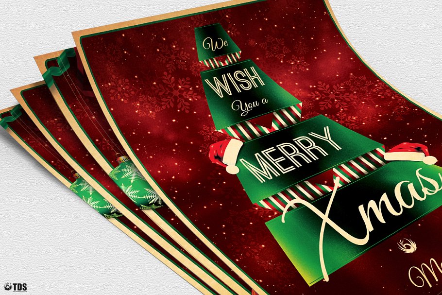 圣诞聚餐菜单PSD模板v7 Christmas Menu PSD V7插图(4)