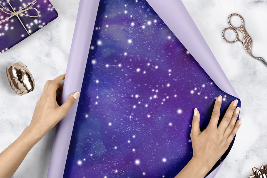 太空行星水彩设计素材包 Space Toolkit Watercolor Planets插图(9)