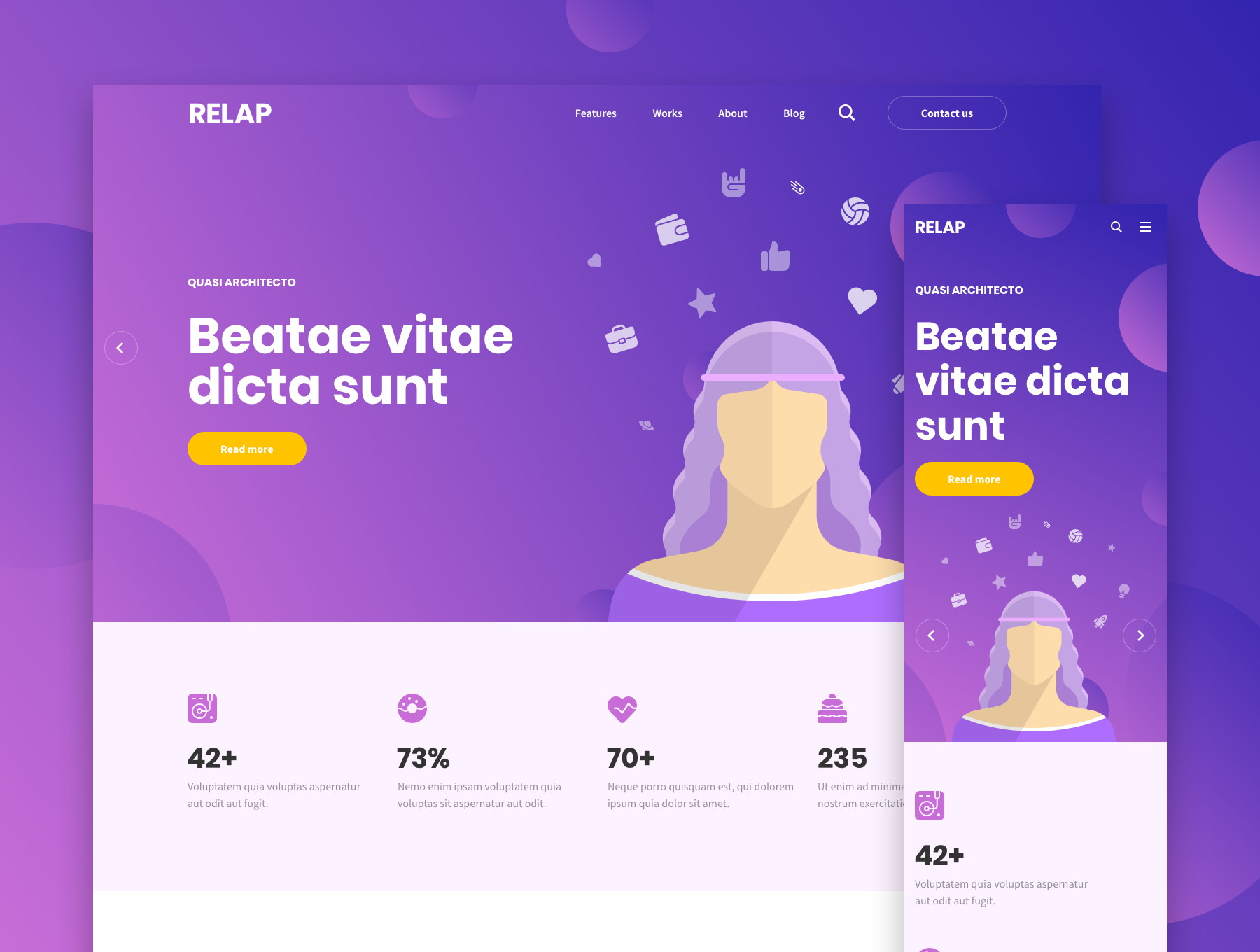 素材库下午茶：时尚的响应式网页着陆页模板企业官网模板下载[XD,Sketch]插图(4)