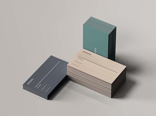 企业名片三种堆叠状态展示素材库精选模板 3 Business Card Stacks Mockup