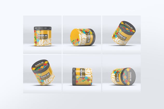 零食塑料瓶子样机模板 Plastic Jar Mock-Up插图(2)