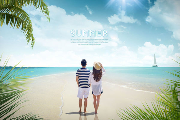 夏季海滩旅行度假活动海报设计模板