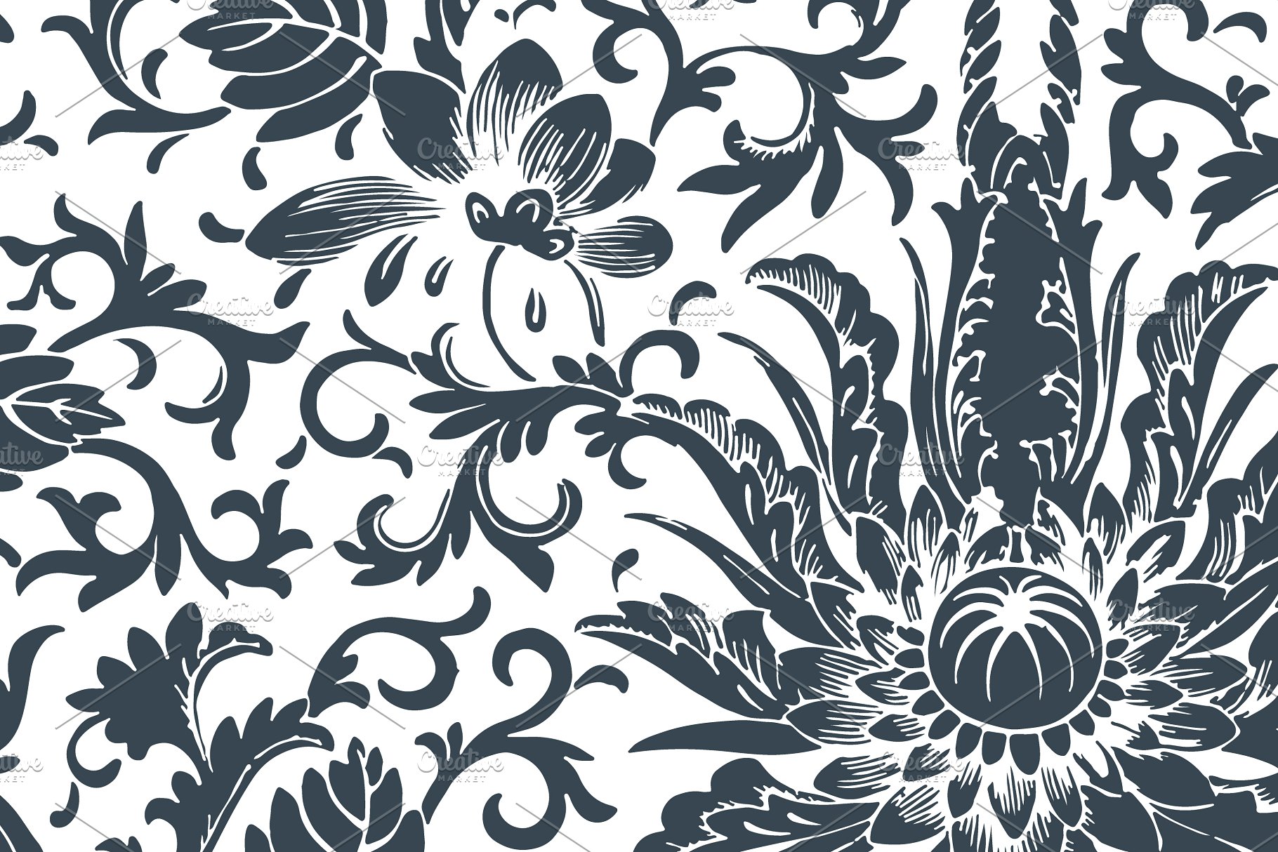 60种配色1440款花卉图案纹理 1,440 Floral Patterns in 60 Colors插图(7)