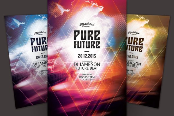 抽象城市天空传单模板 Pure Future Flyer Template
