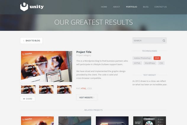 多用途商业网站企业网站设计PSD模板 Unity – Multipurpose PSD Template插图(4)