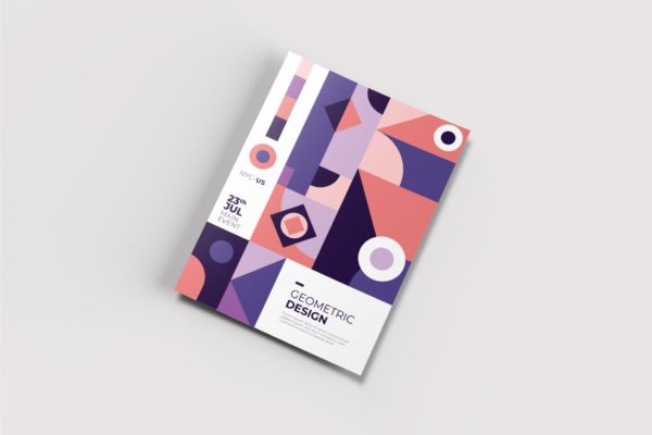 创意几何图形背景宣传单设计模板v6 Creative Geometric Flyer