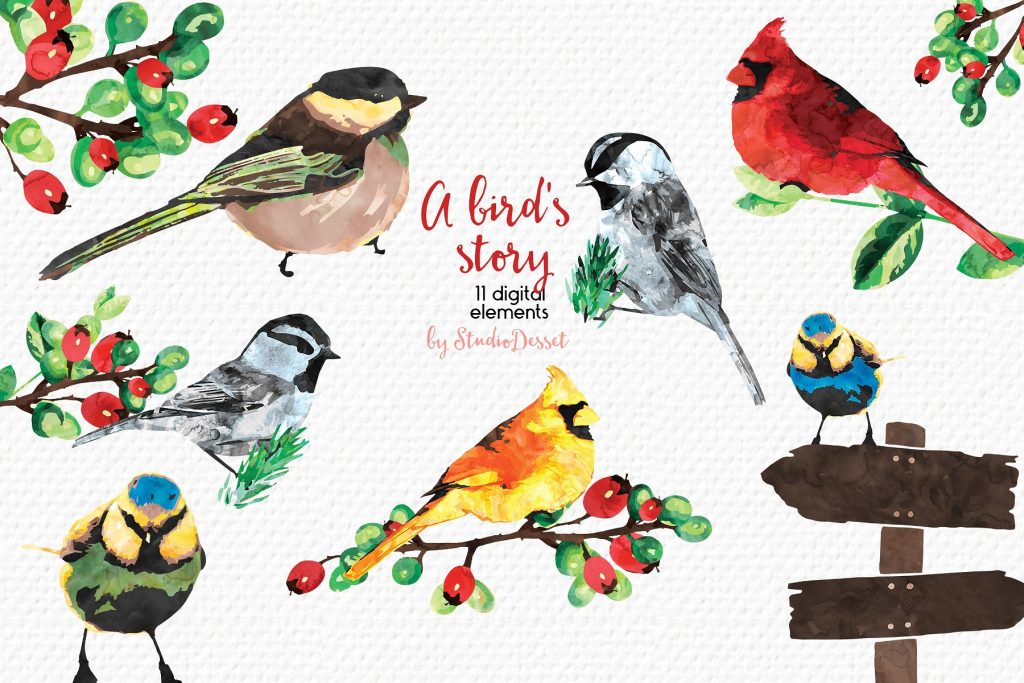 350+超丰富实用的圣诞节水彩手绘素材打包下载[png]插图(1)