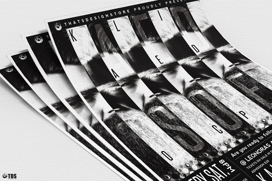 酷炫俱乐部海报宣传传单PSD模板 Kaleidoscope Flyer PSD插图(4)