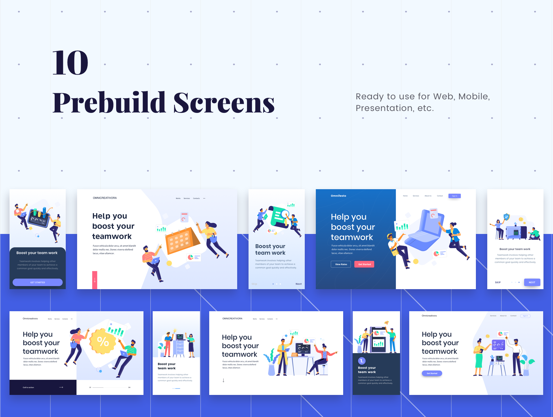 素材库下午茶：商业场景网站设计插画素材插图(1)
