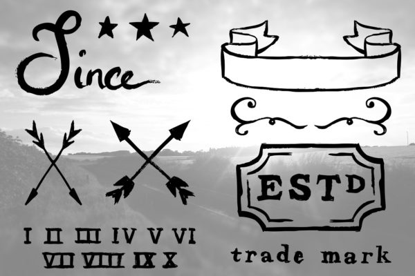 复古怀旧手绘图案素材 Hand-Drawn Vintage Elements