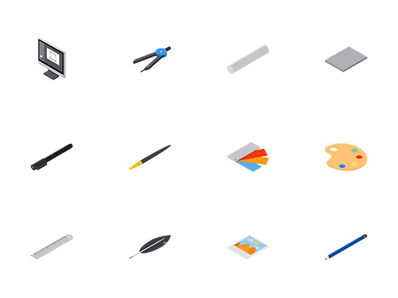 50 枚设计工具轴测图标素材之家精选sketch素材