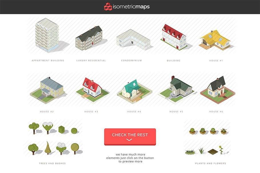 等距城市地图插画生成器 Isometric City Maps Builder插图(3)