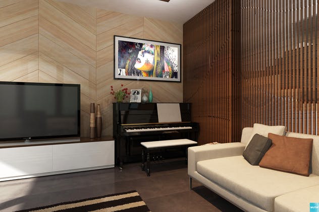 室内墙壁艺术海报框架样机Vol.1 Interior With Poster Frames Mockup Vol.1插图(7)