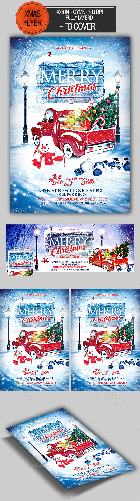 独具节日气氛的圣诞节海报模板下载 [psd]插图